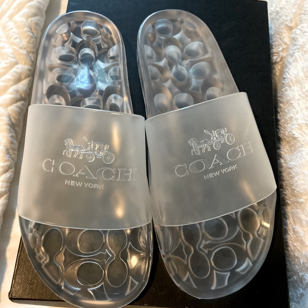 COACH Ulyssa Rubber Slide, Clear